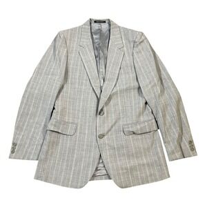 Yves Saint Laurent YSL Blazer Sports Coat (40R)‎ Mens 2 Button  Gray Stripe